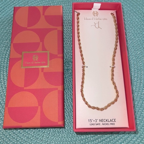 House of Harlow Gold Rope Necklace New in box - Picture 1 of 3